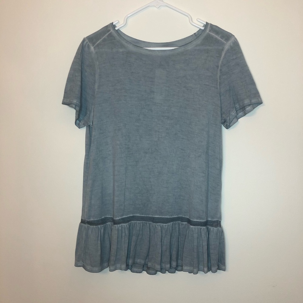 Ellis mesh trim peplum tee